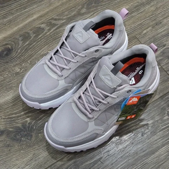 Ozark Trail WP Hike Low Waterproof Hiking Shoes Women's 9.5 Grey Outdoors Casual - Picture 4 of 9